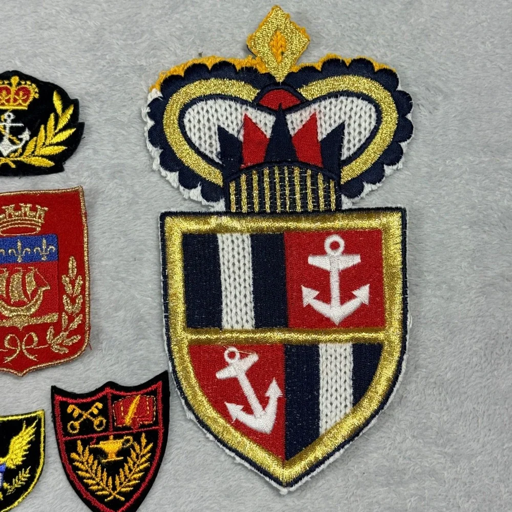 Embroidered Crest Patches Unisex OS Multicolored Nautical Military Set